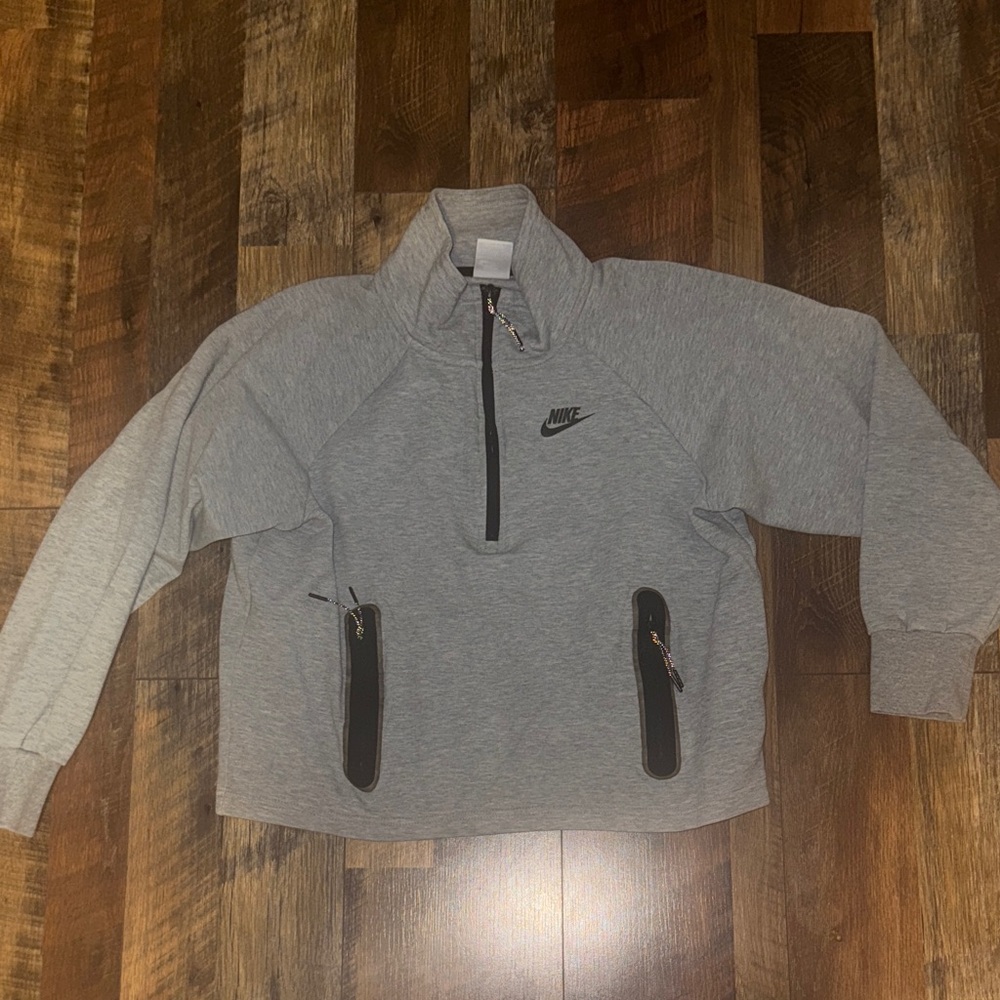 Nike Heather Gray Quarter-Zip Jacket